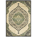 The Curated Nomad Prentiss Overscale Medallion Ivory Navy Area Rug