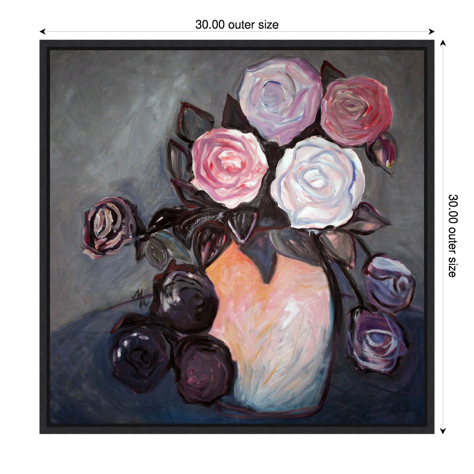 Essential Roses By Marina Nelson Framed Canvas Wall Art