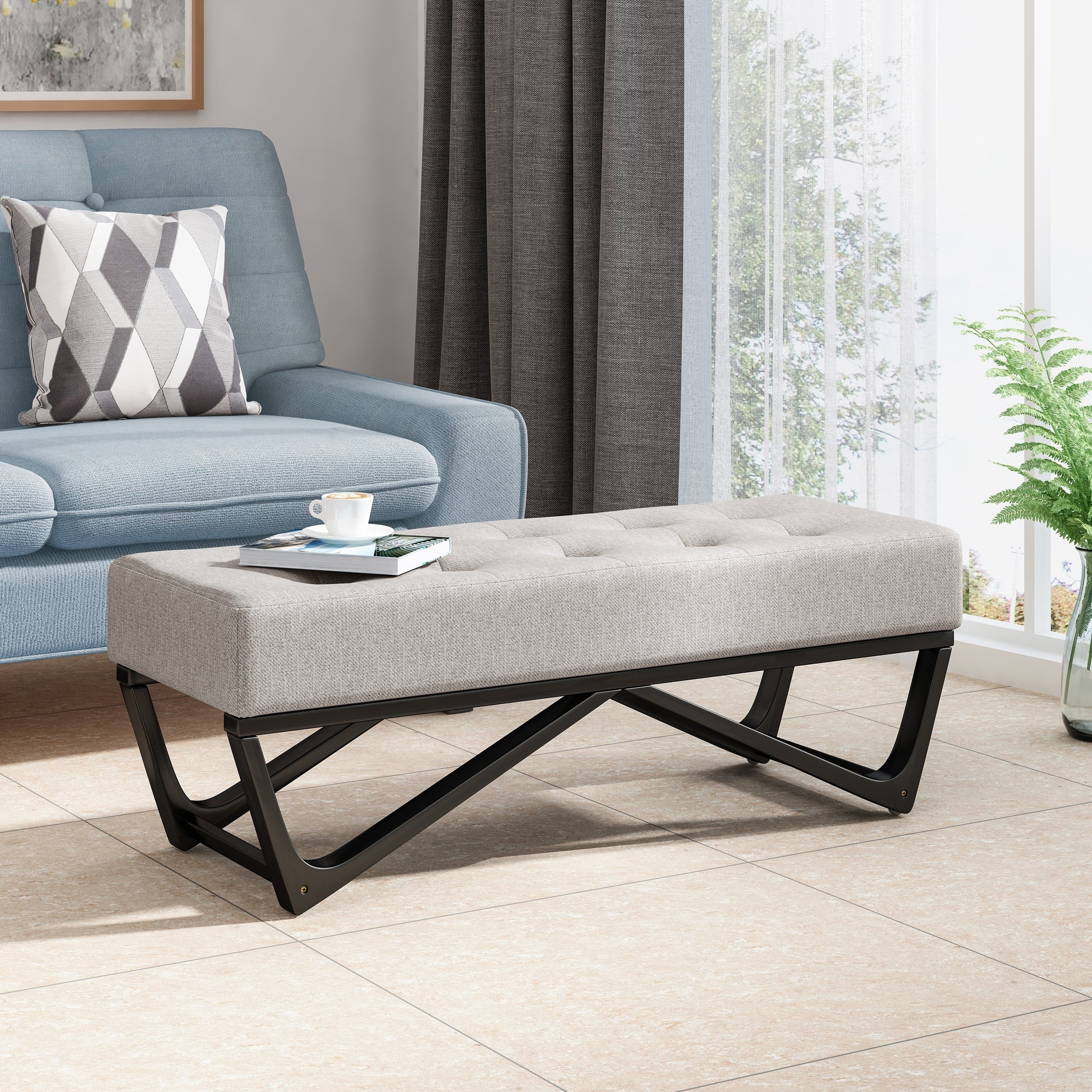 Essential Upholstered Ottoman Basic Accent Piece For Home Decor