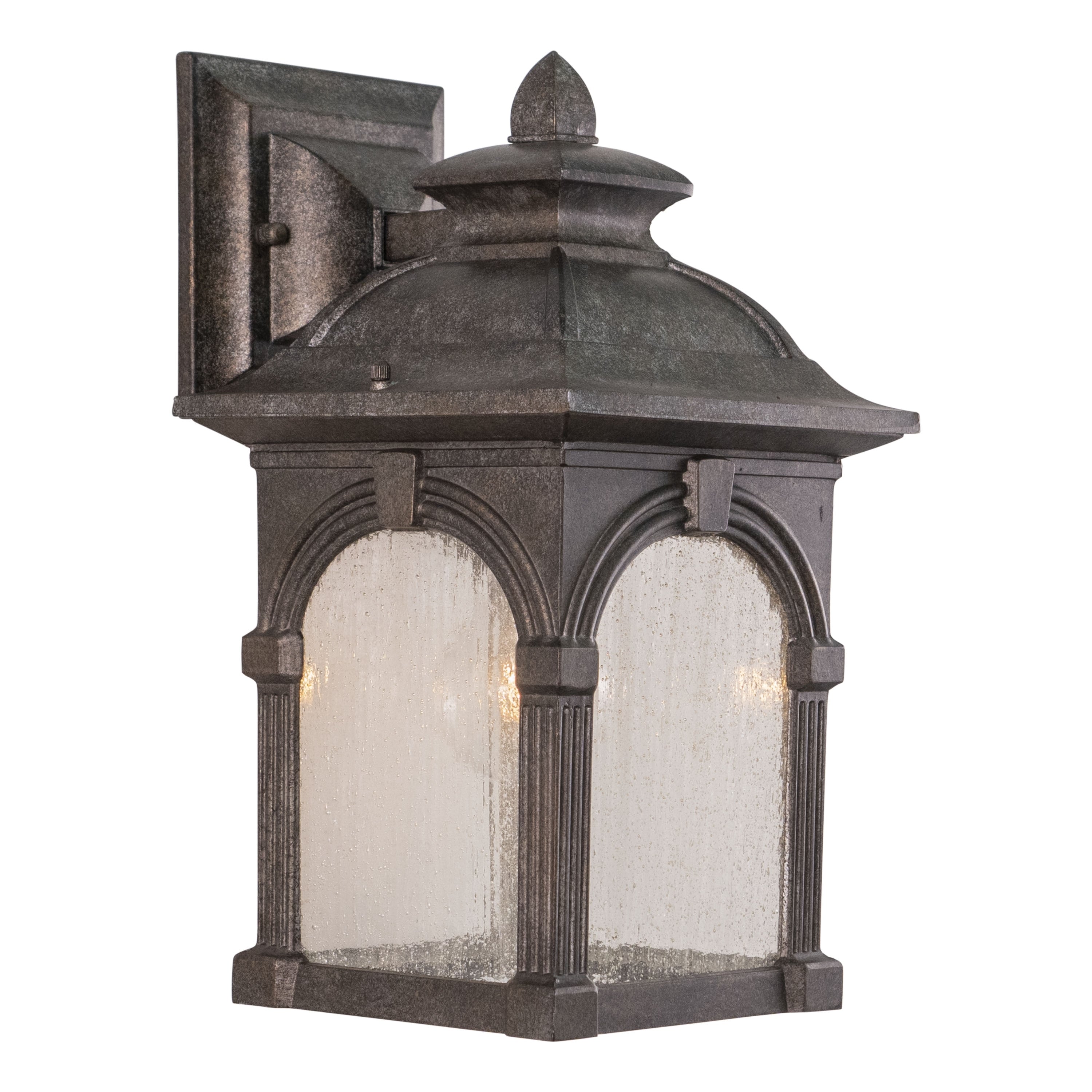 Essex Aluminum 1 Light Pewter Outdoor Wall Lantern Clear Glass 7 In W X 13 In H X 8 In D