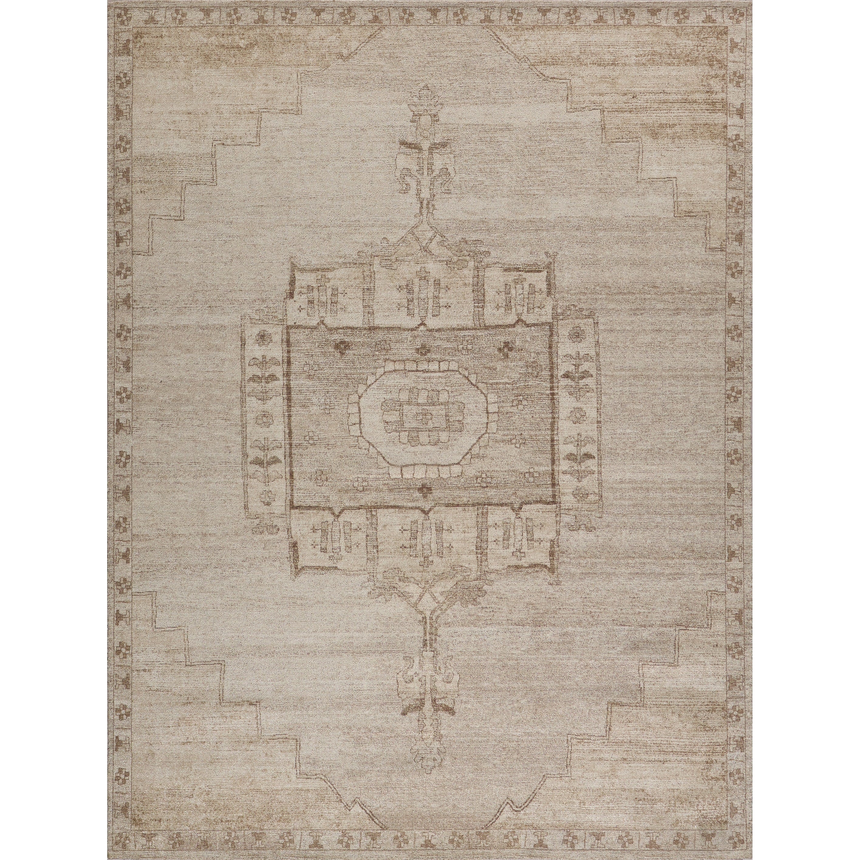 Estate Handloomed Pet Light Gray Gray Area Rug