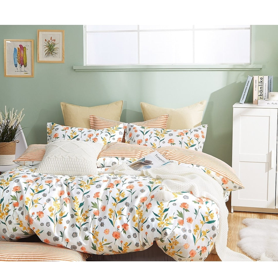 Estella Reversible Floral 100 Cotton Comforter Set