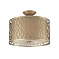 Estonia 16 Wide 3 Light Semi Flush Mount Aged Silver 16 Inch W