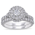 Eternally Yours 1 3 4Ct Tw Lab Created Diamond Double Halo Bridal Ring Set In 14K White Gold
