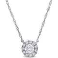 Eternally Yours 3 8Ct Tw Lab Grown Diamond Halo Necklace In 14K White Gold