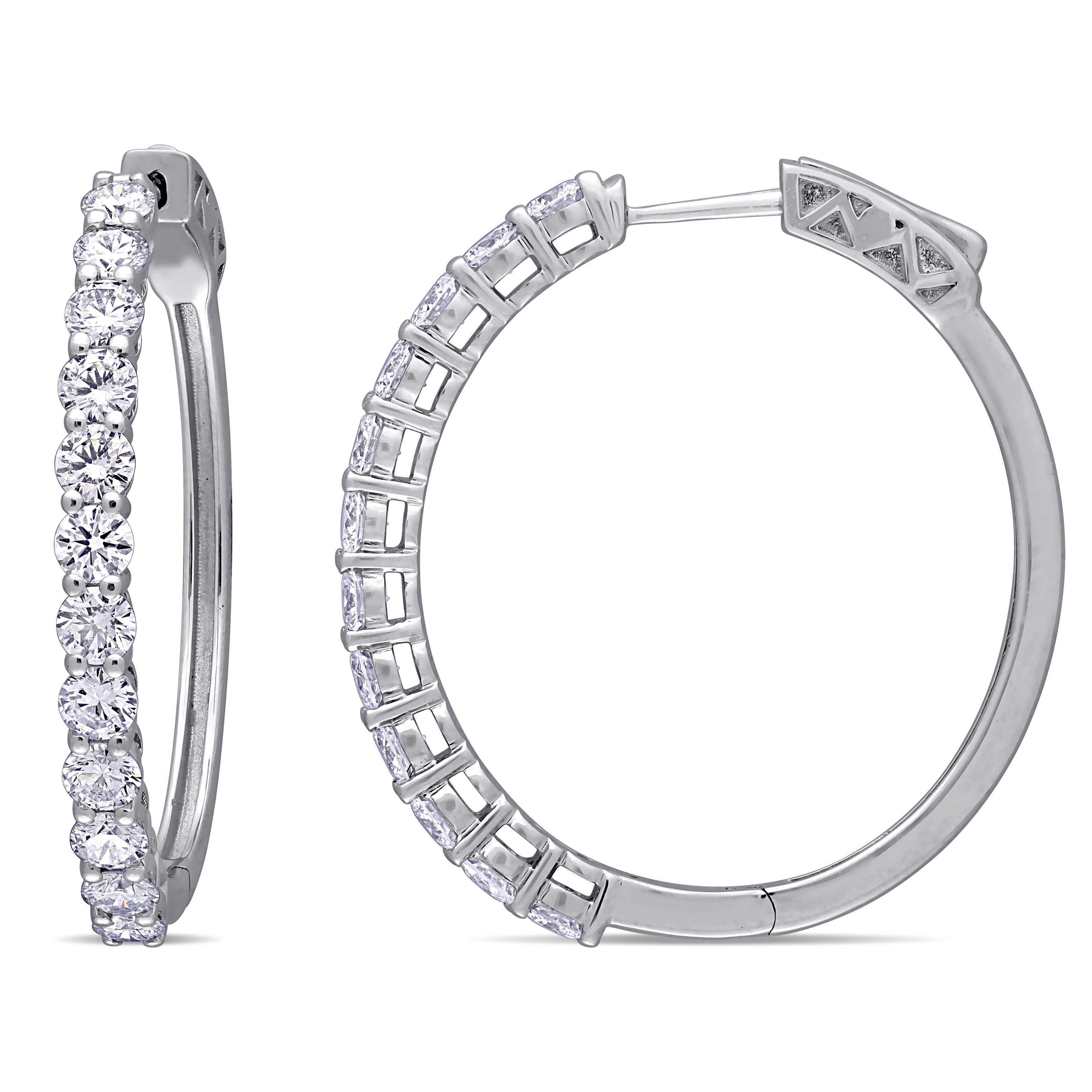 Created Forever 2 1 2 Ct. Tdw Lab Grown Diamond Hoop Earrings In 14K White Gold