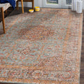 Ethereal Vintage Teal Orange Area Rug 311 X 511