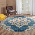 Eternal Vintage Teal Pink Round Rug 67 X 67 Round