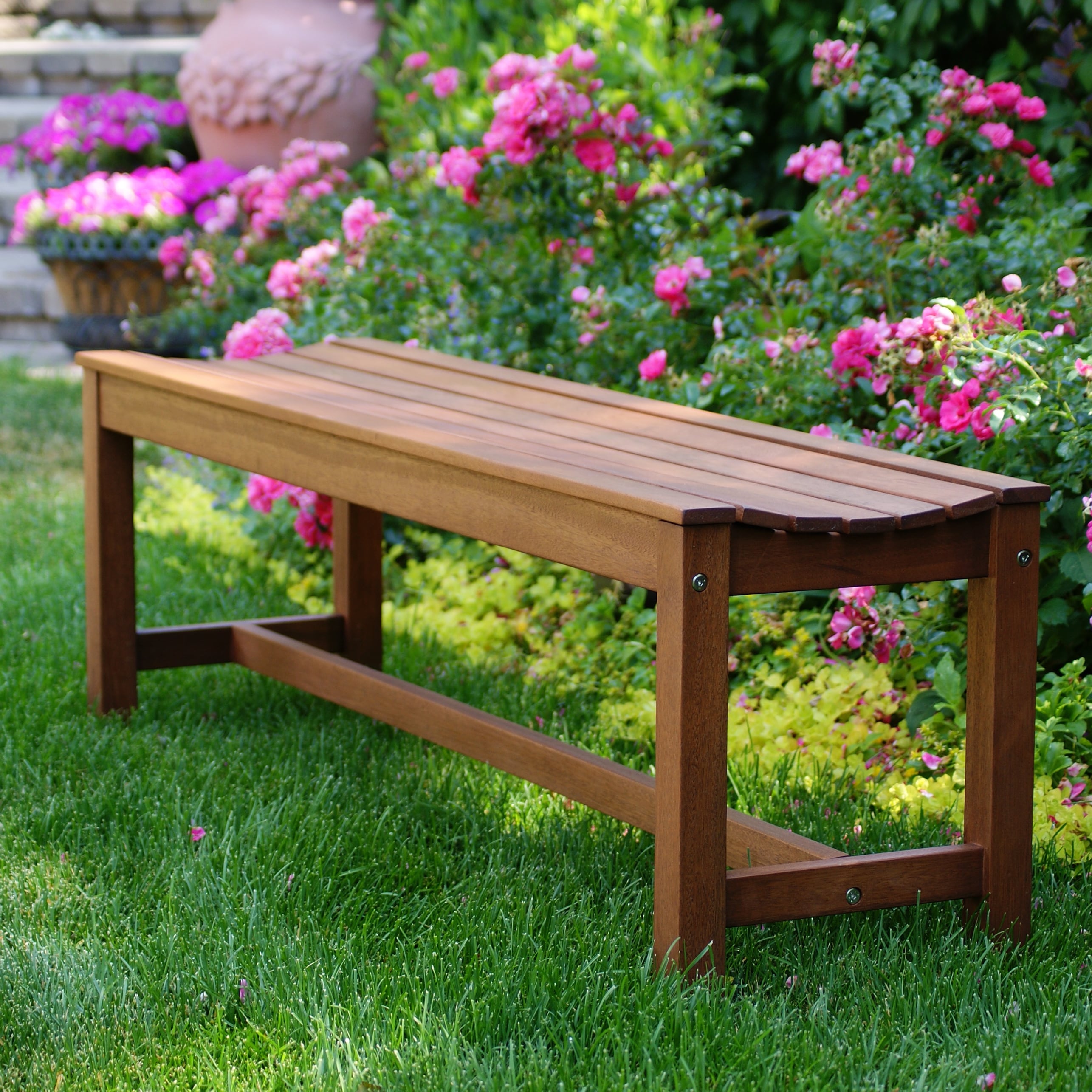Havenside Home Eilaf Eucalyptus 3 Person Backless Bench