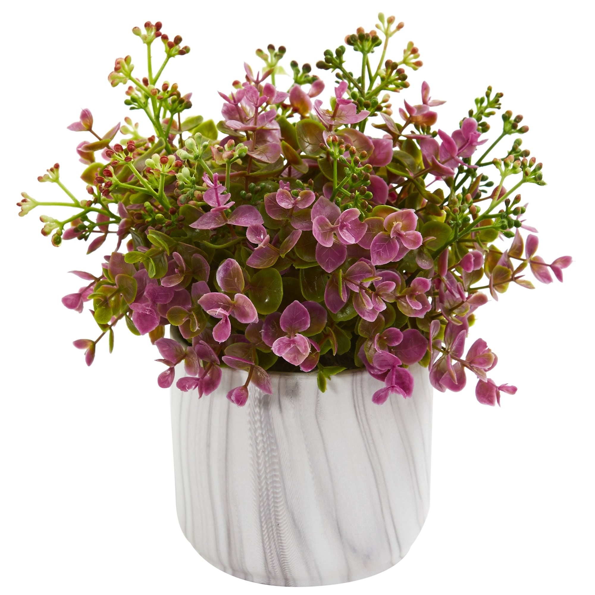 Eucalyptus Artificial Plant In Marble Finished Vase