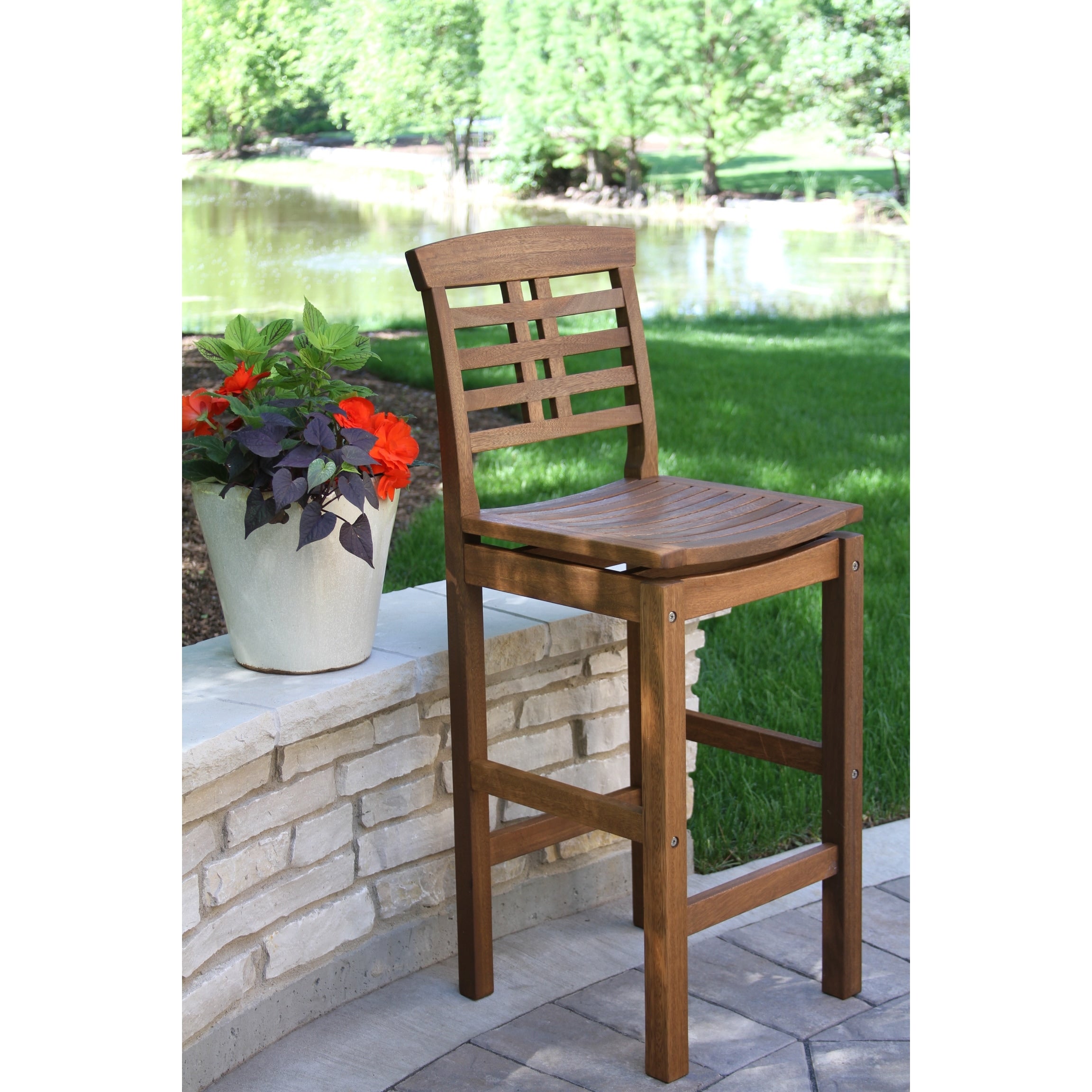 Havenside Home Eilaf Eucalyptus Bar Chair
