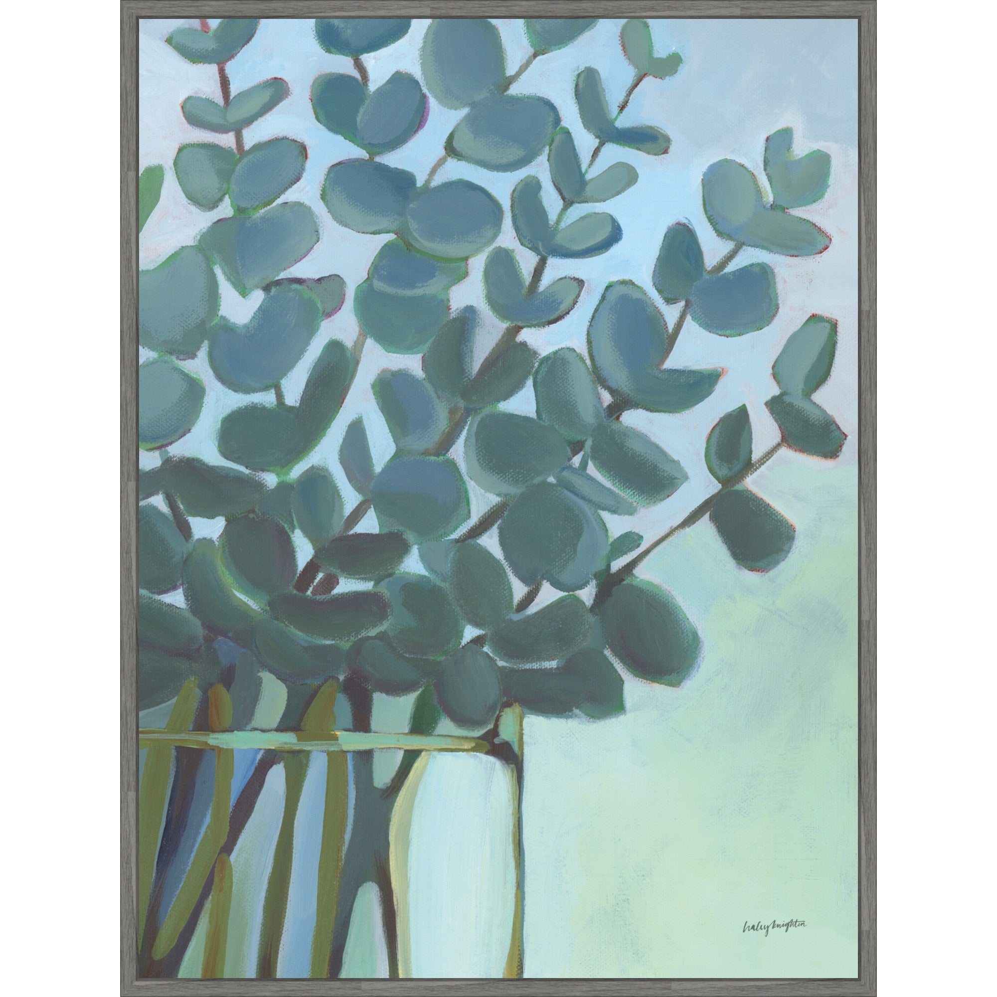 Eucalyptus Bouquet By Haley Knighten Framed Canvas Wall Art Print
