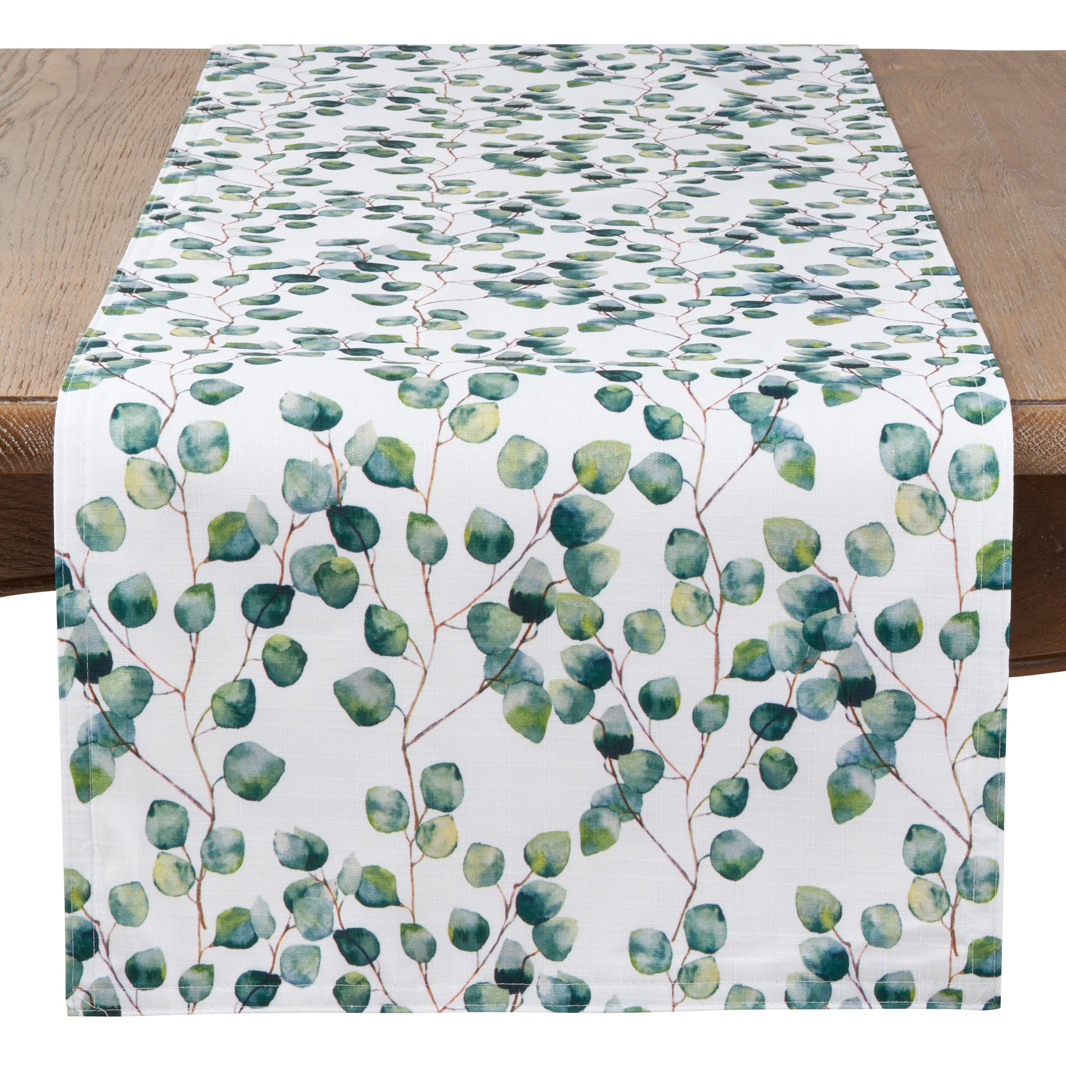 Saro Lifestyle Eucalyptus Leaf Long Table Runner