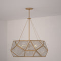 Euclid Brass Mid Century Modern Pendant Light Mercury Glass