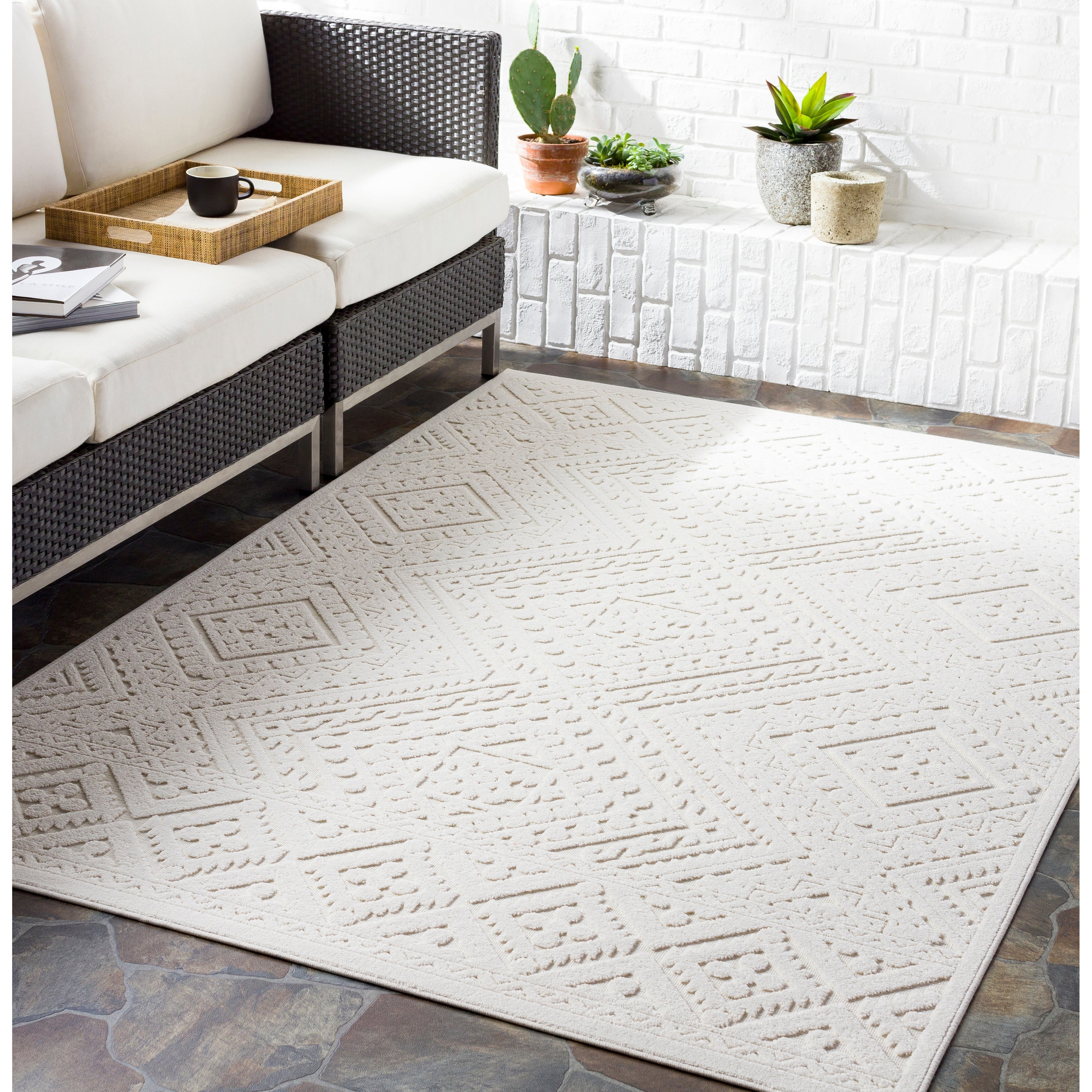 Eugenia Indoor Outdoor Global Diamond Area Rug