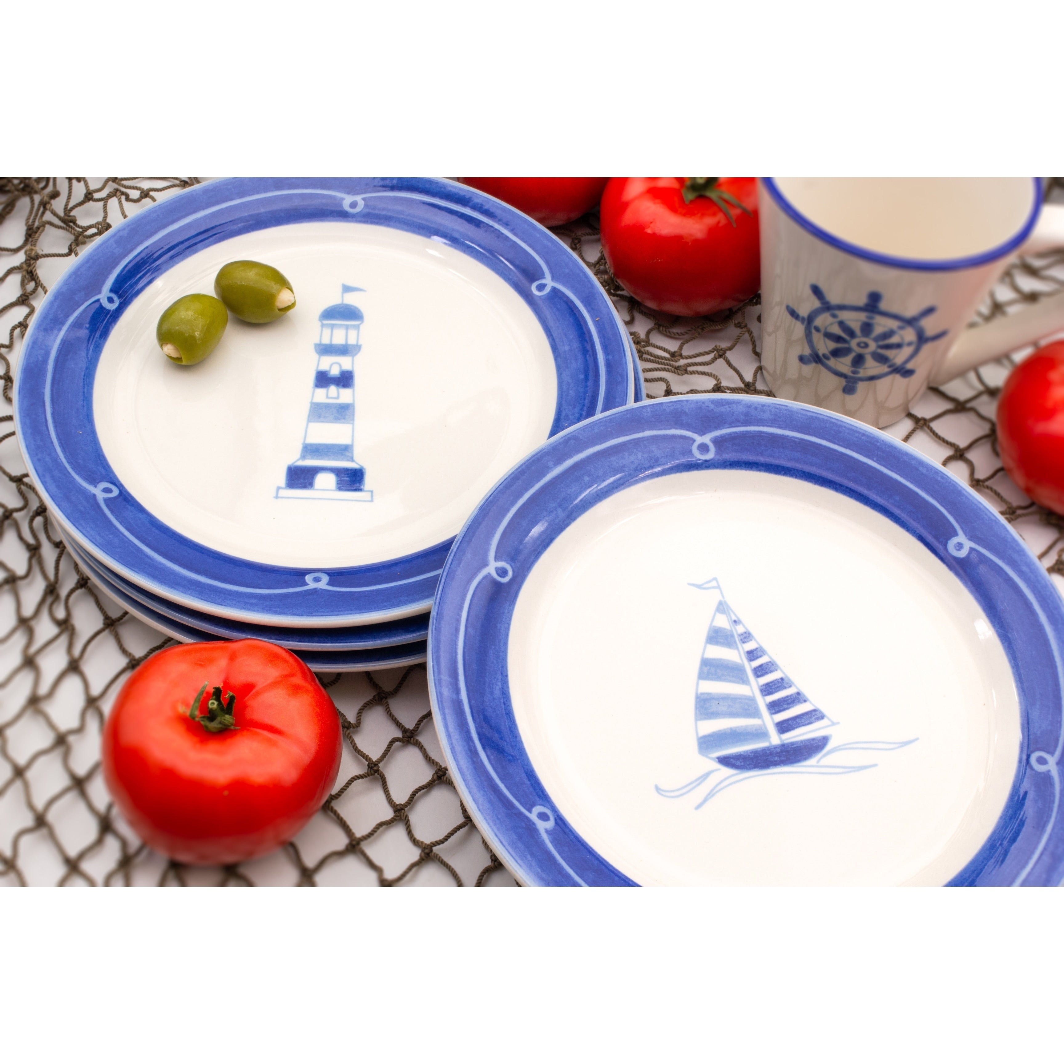 Euro Ceramica Ahoy Assorted Salad Plates Set Of 4