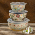 Euro Ceramica Ella Collection Assorted 3 Piece Storage Bowl Set Set Of 3
