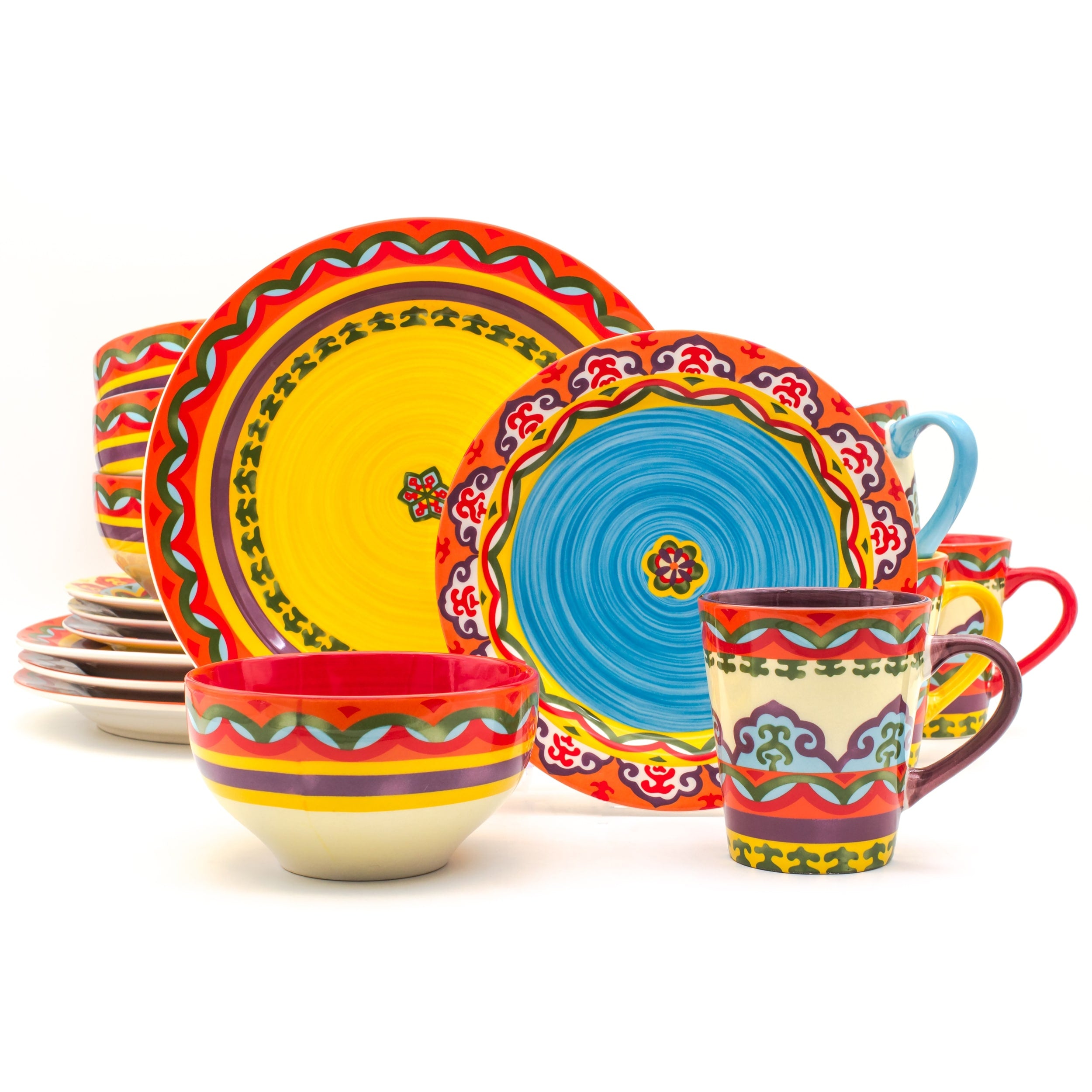 Euro Ceramica Galicia 16 Piece Dinnerware Set Service For 4
