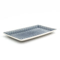 Euro Ceramica Peacock Rectangular Crackle Glazed Platter