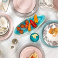 Euro Ceramica Peacock Oval Crackle Glazed Appetizer Platter