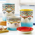 Euro Ceramica Zanzibar 3 Piece Canister Set Assorted Sizes