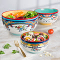 Euro Ceramica Zanzibar 3 Piece Mixing Bowl Set