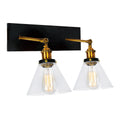 Carbon Loft Avila 2 Light Wall Sconce With Black And Gold Brass Finish