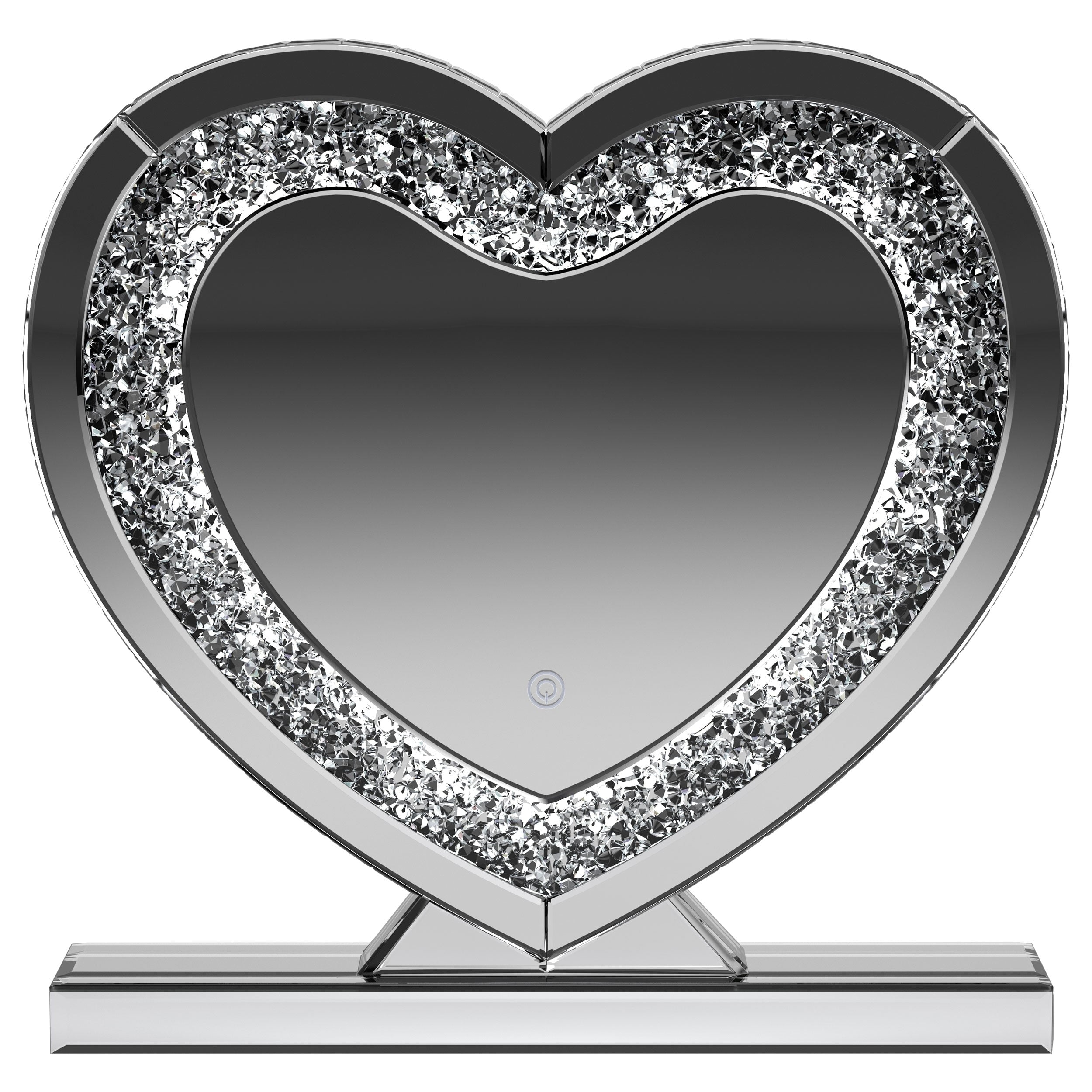 Silver Heart Shape Table Mirror