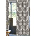 Eva Damask Designer Drapery Panel Set Of 2 Brown 100 Organic Cotton 2In 1 Construction Rod Pocket With Hidden Tab