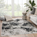 Silver Orchid Pugo Abstract Black Gray Area Rug