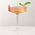 Eve Coupe Glasses with Oni White Alabaster Coasters Set