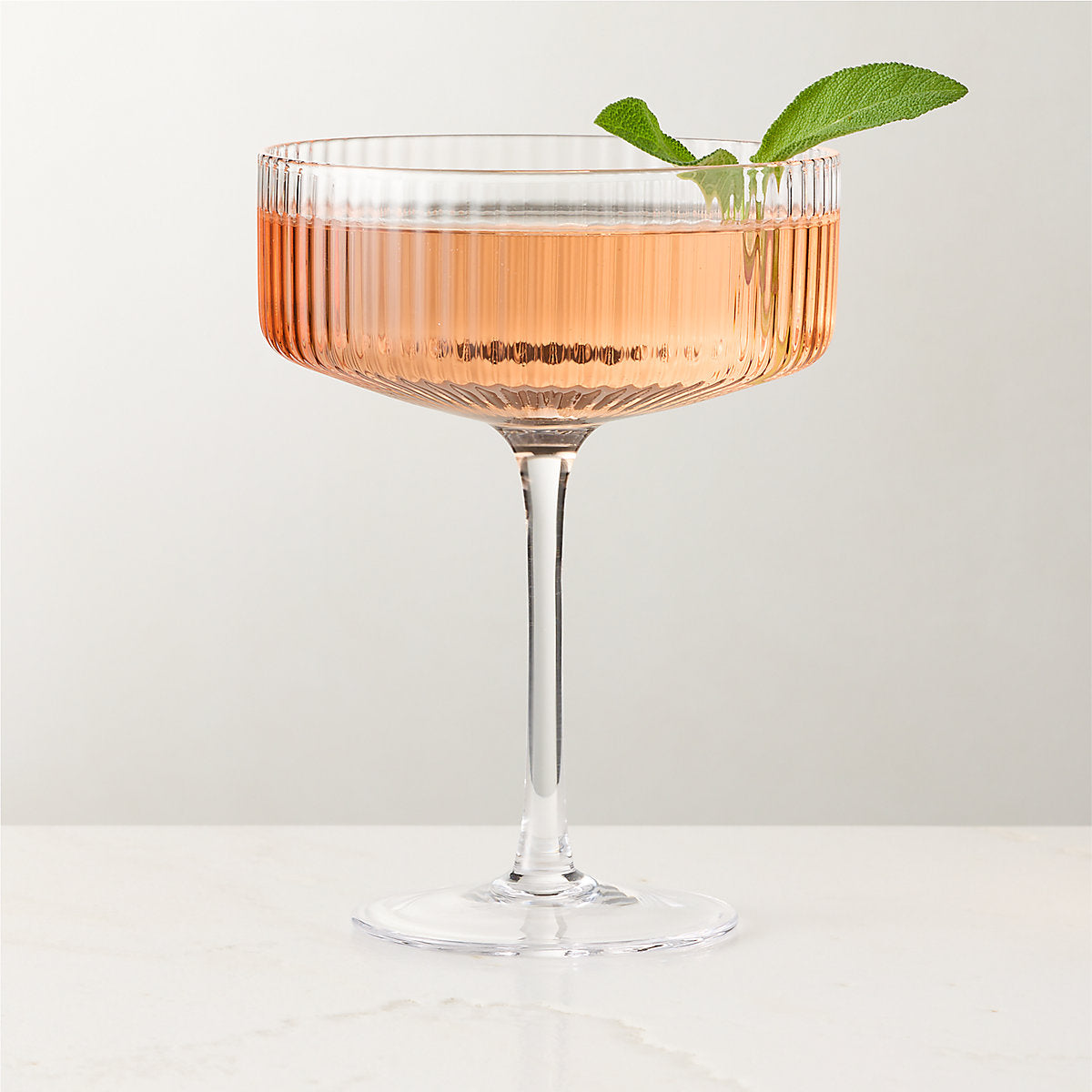 Eve Coupe Glasses with Oni White Alabaster Coasters Set