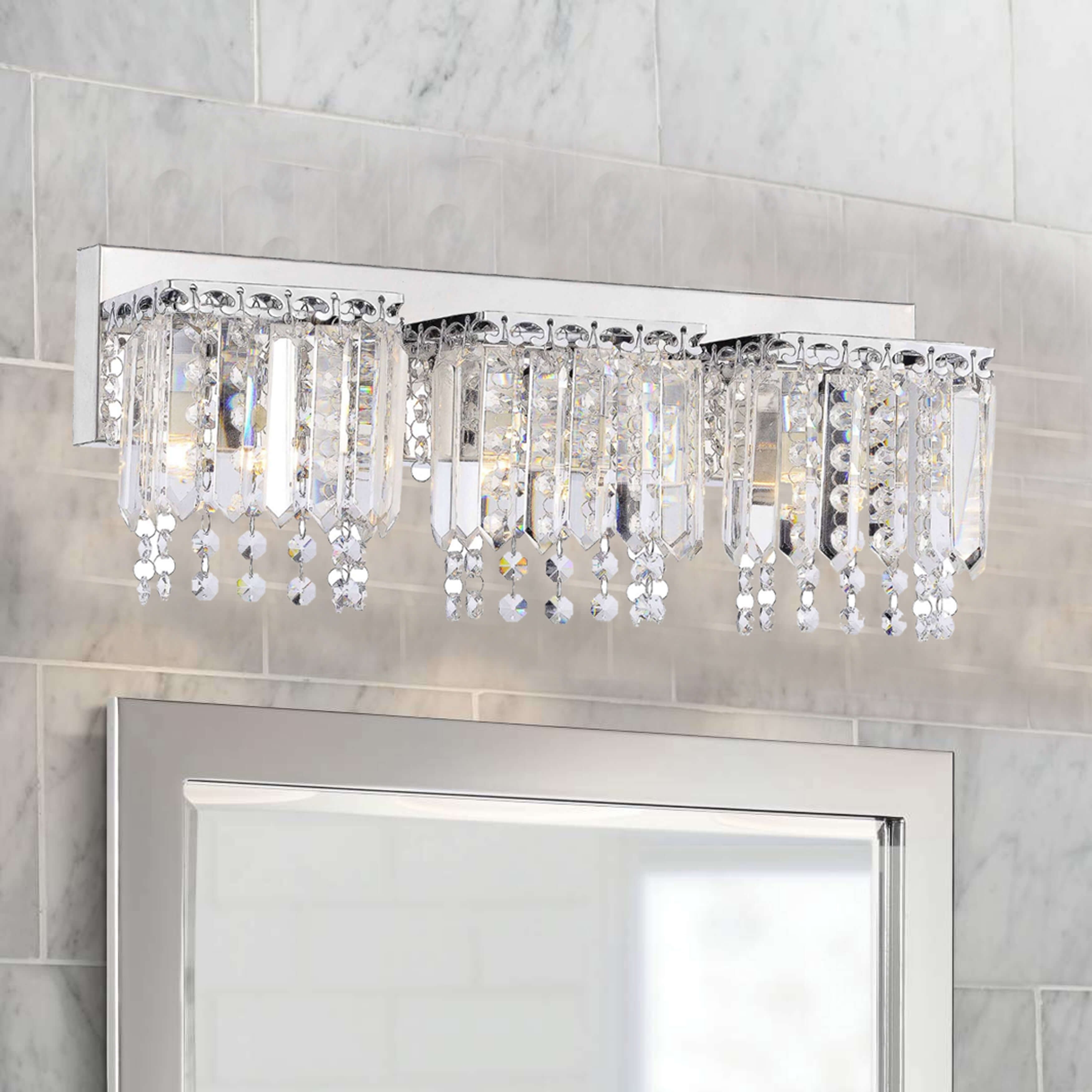 Evelyn 3 Light Crystal Strand Wall Sconce In Chrome Finish