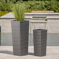 Everest Outdoor Wicker Flower Pot Set Of 2 By Christopher Knight Home