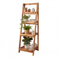 Everett 48 In. H Minimalist Handcrafted Acacia Wood 4 Tier Indoor Outdoor Folding Display Ladder Storage Rack And Plant Stand