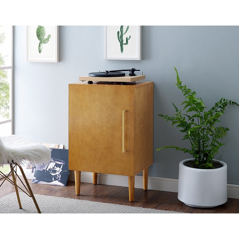Crosley Furniture Everett Acorn Finished Veneer Record Player Stand