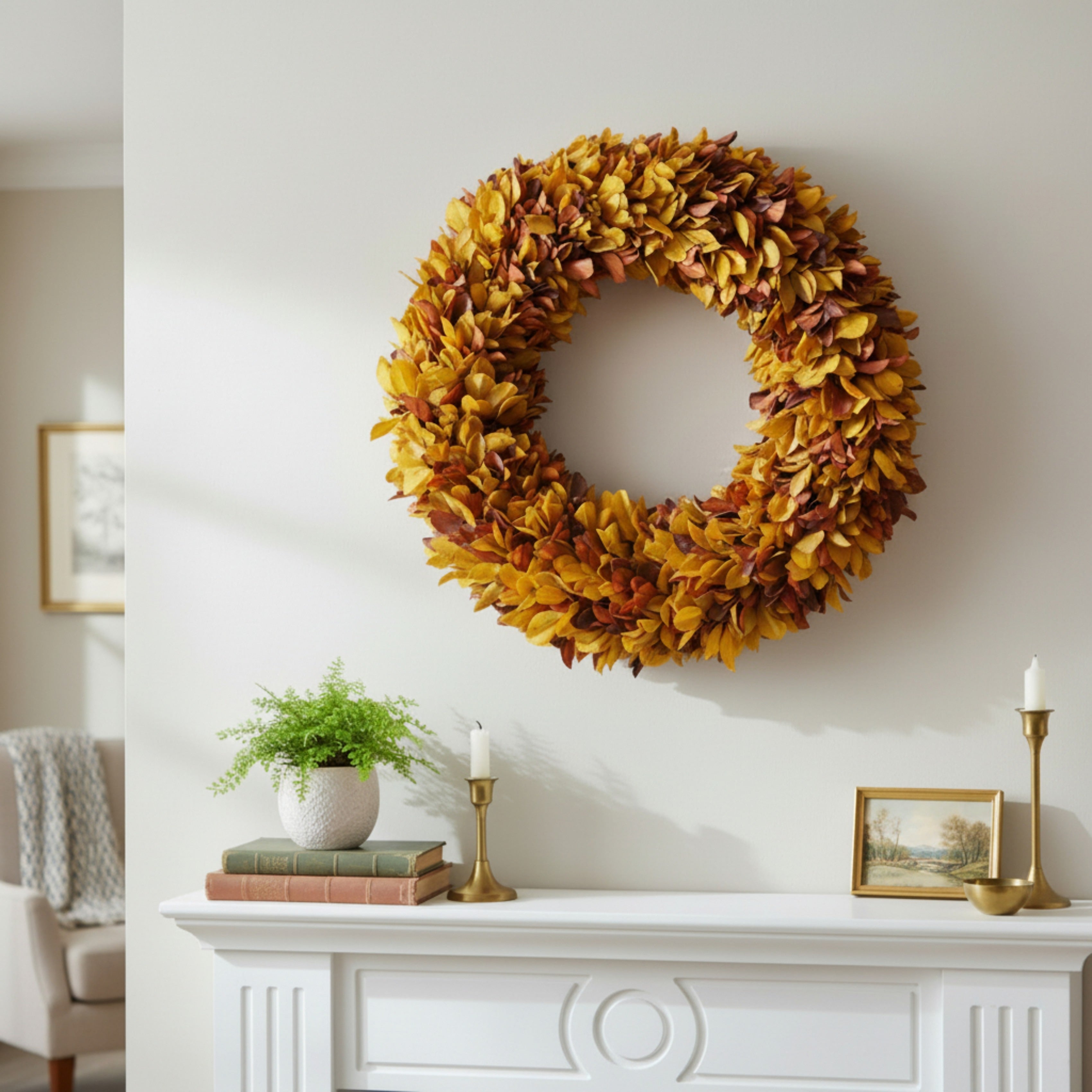 Evergold 20 Handcrafted Preserved Holly Wreath For Indoor Display
