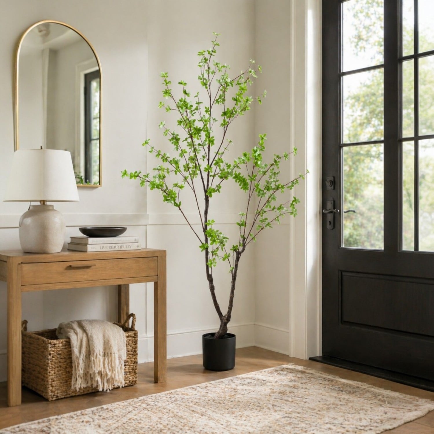 72 Inch Faux Japanese Enkianthus Flowering Tree Realistic Artificial Plant In Nursery Pot