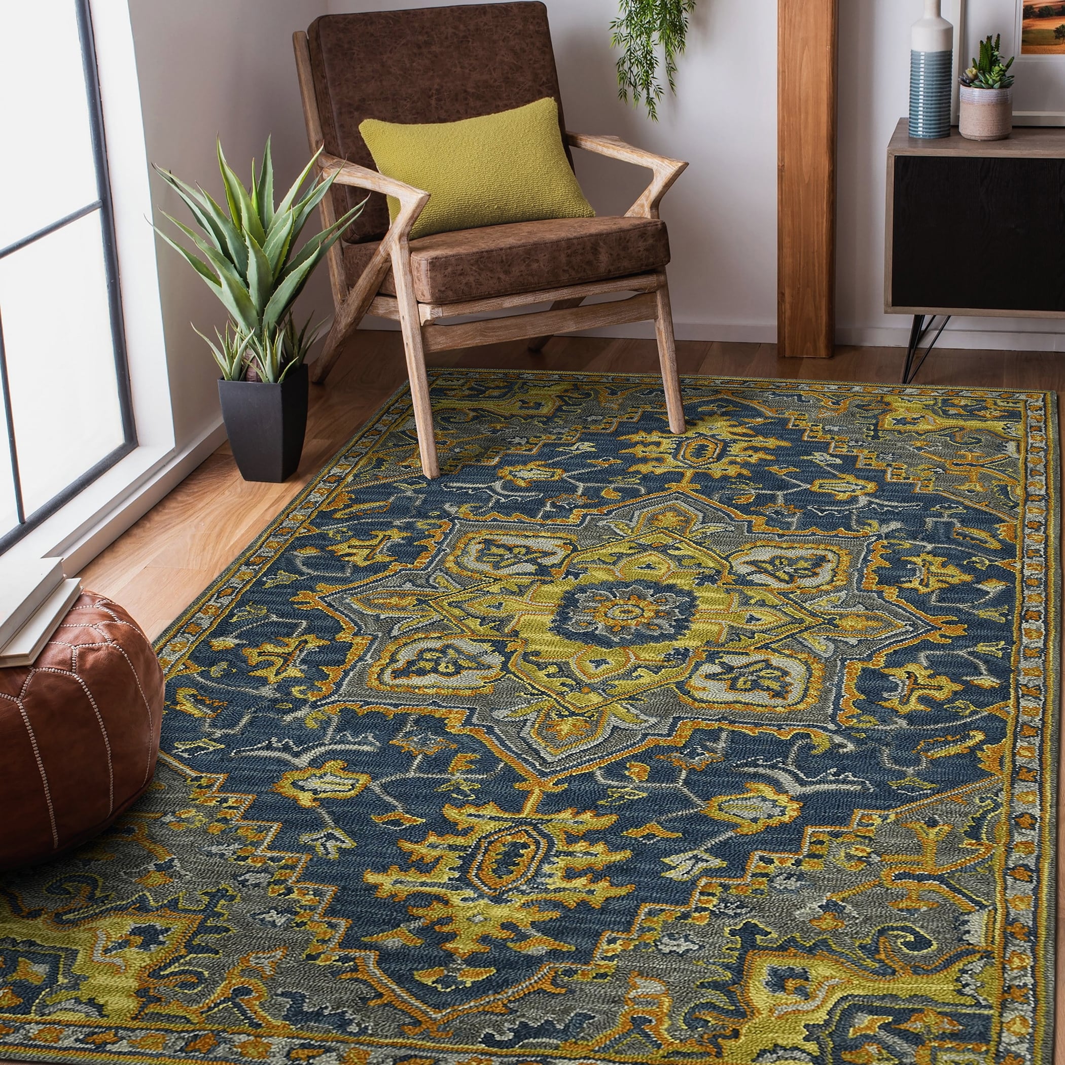 Calliope Bohemian Ivory Hand Tufted Area Rug 5 X 8