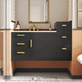 Evermont 12 Modern Floating Wall Mounted Storage Cabinet With L Shape Metal Handles Anti Spill Hole By Gdfstudio