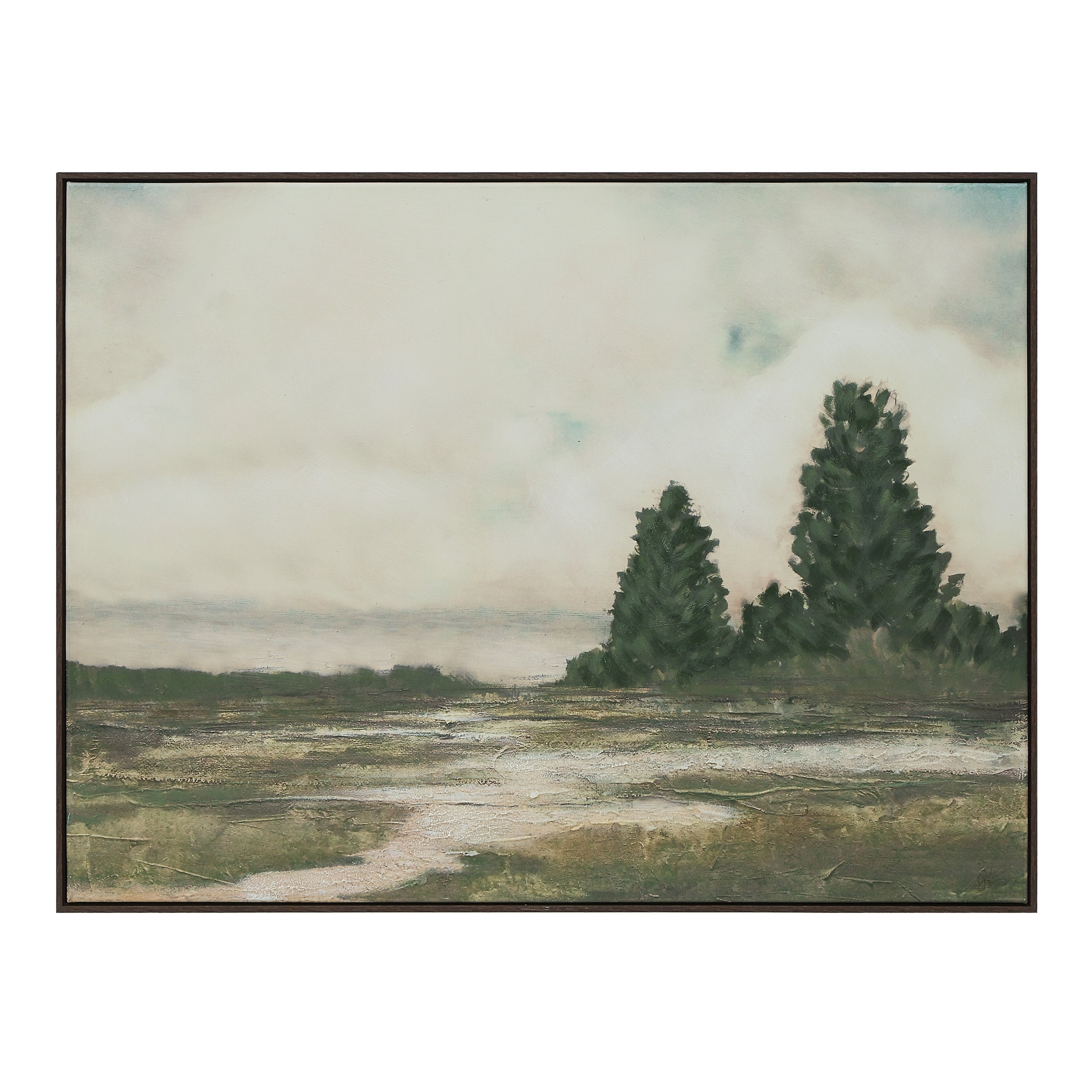 Everren Ashby 48 Wide Canvas Art Dark Wood Green