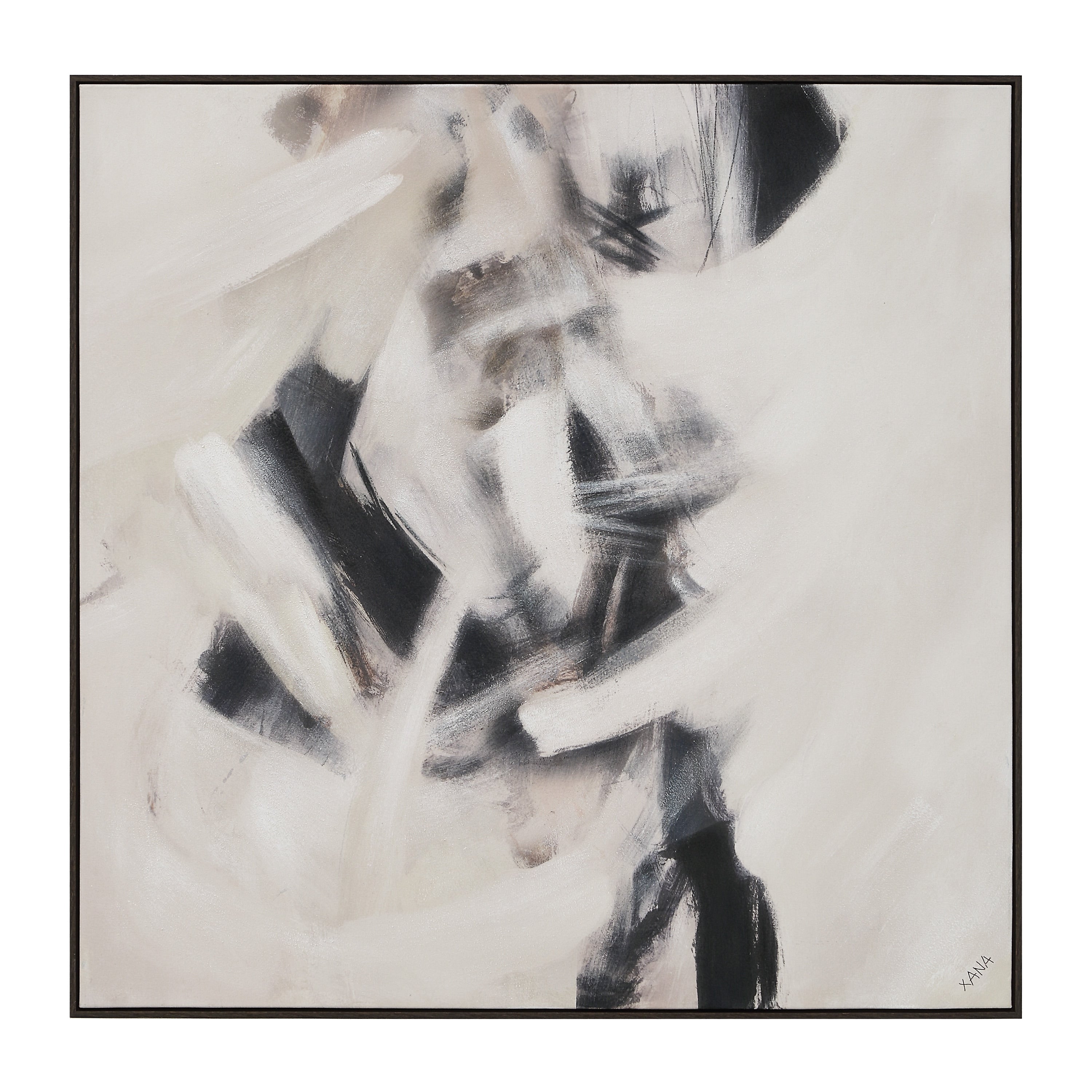 Everren Clary 45 Wide Canvas Art Dark Wood White