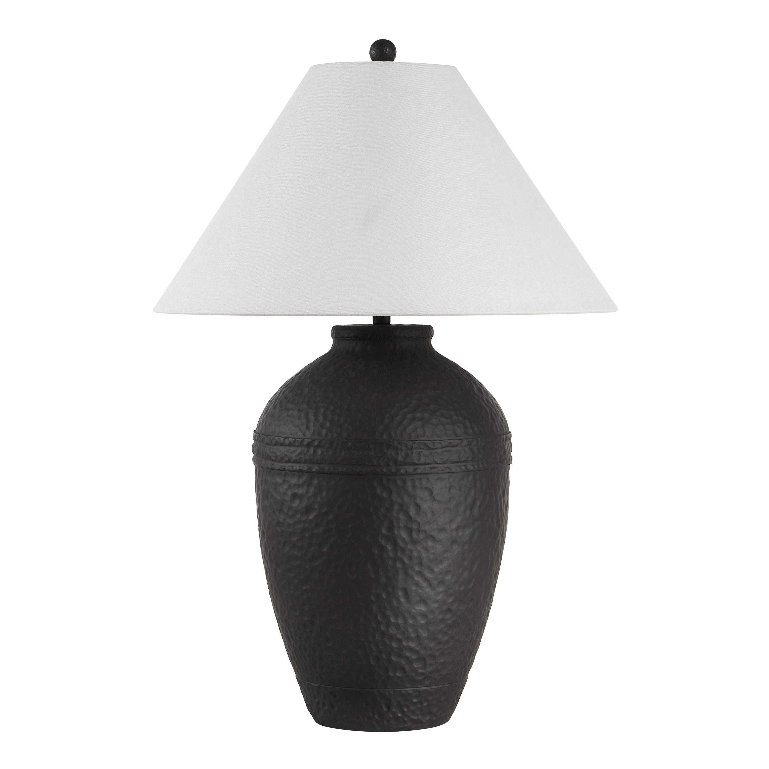 Everren Cupper 28 Tall Dark Brown Resin Table Lamp With Tapered Linen Shade