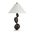 Everren Elle 29.5 Tall Matte Dark Bronze Resin Table Lamp With Tapered Linen Shade