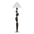 Everren Elle 64.25 Tall Matte Dark Bronze Floor Lamp With Tapered Linen Shade