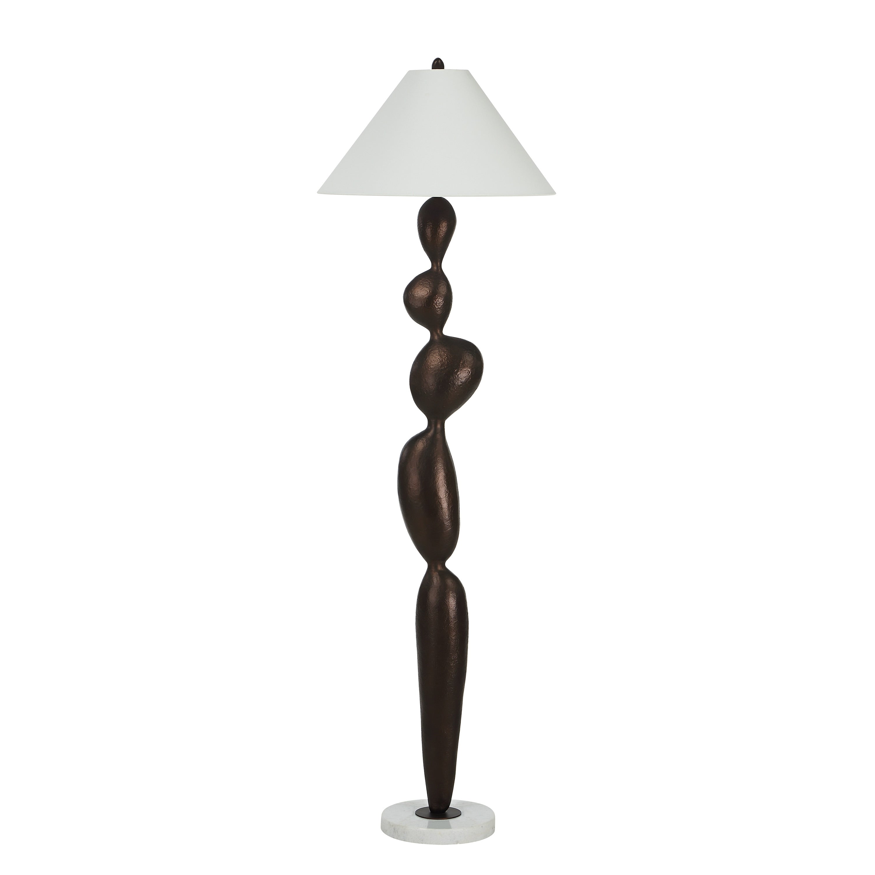 Everren Elle 64.25 Tall Matte Dark Bronze Floor Lamp With Tapered Linen Shade