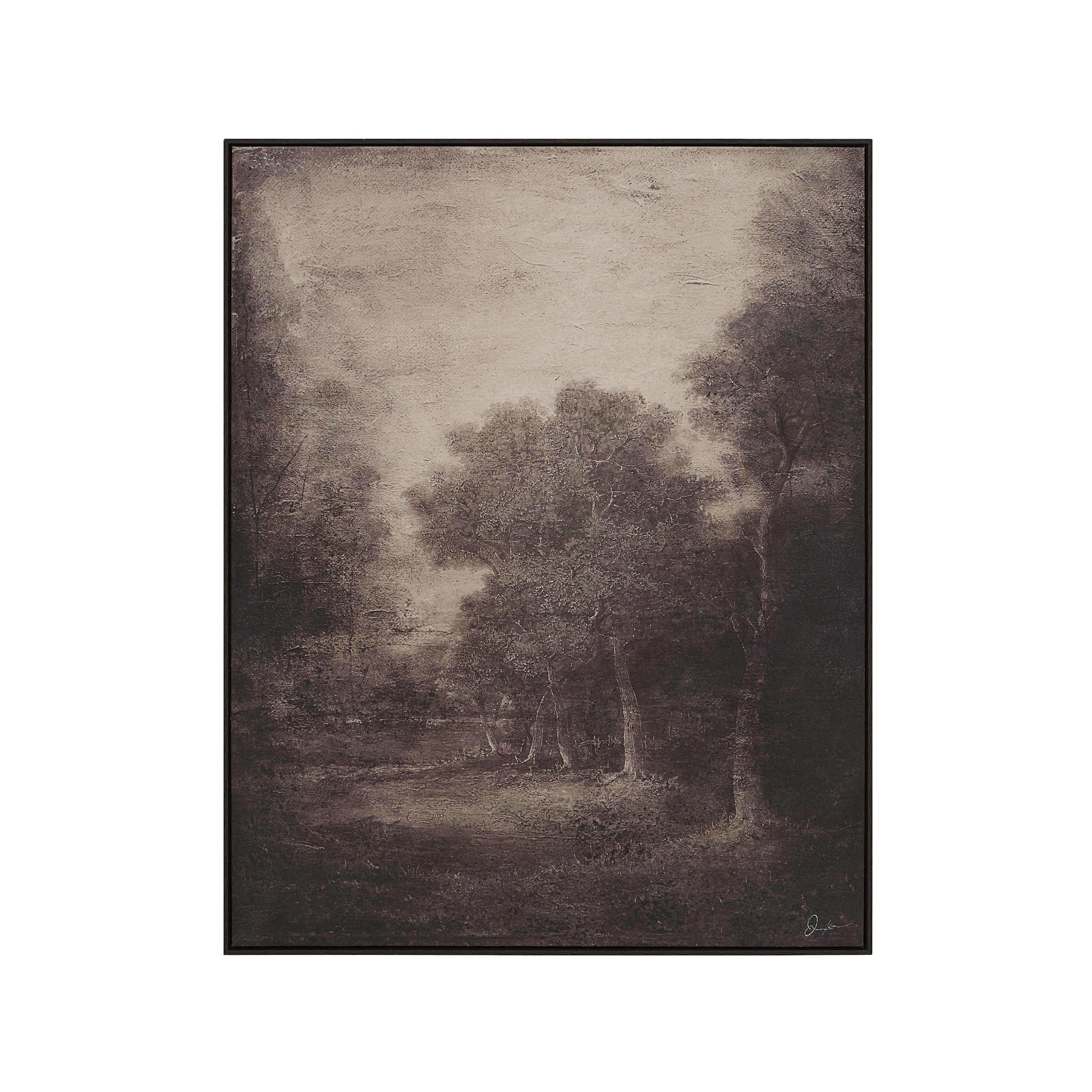 Everren Falco 45 Wide Canvas Art Dark Wood Black