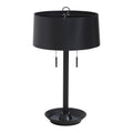 Everren Hems 28.75 Tall Matte Black Cast Aluminium Table Lamp With Drum Iron Shade