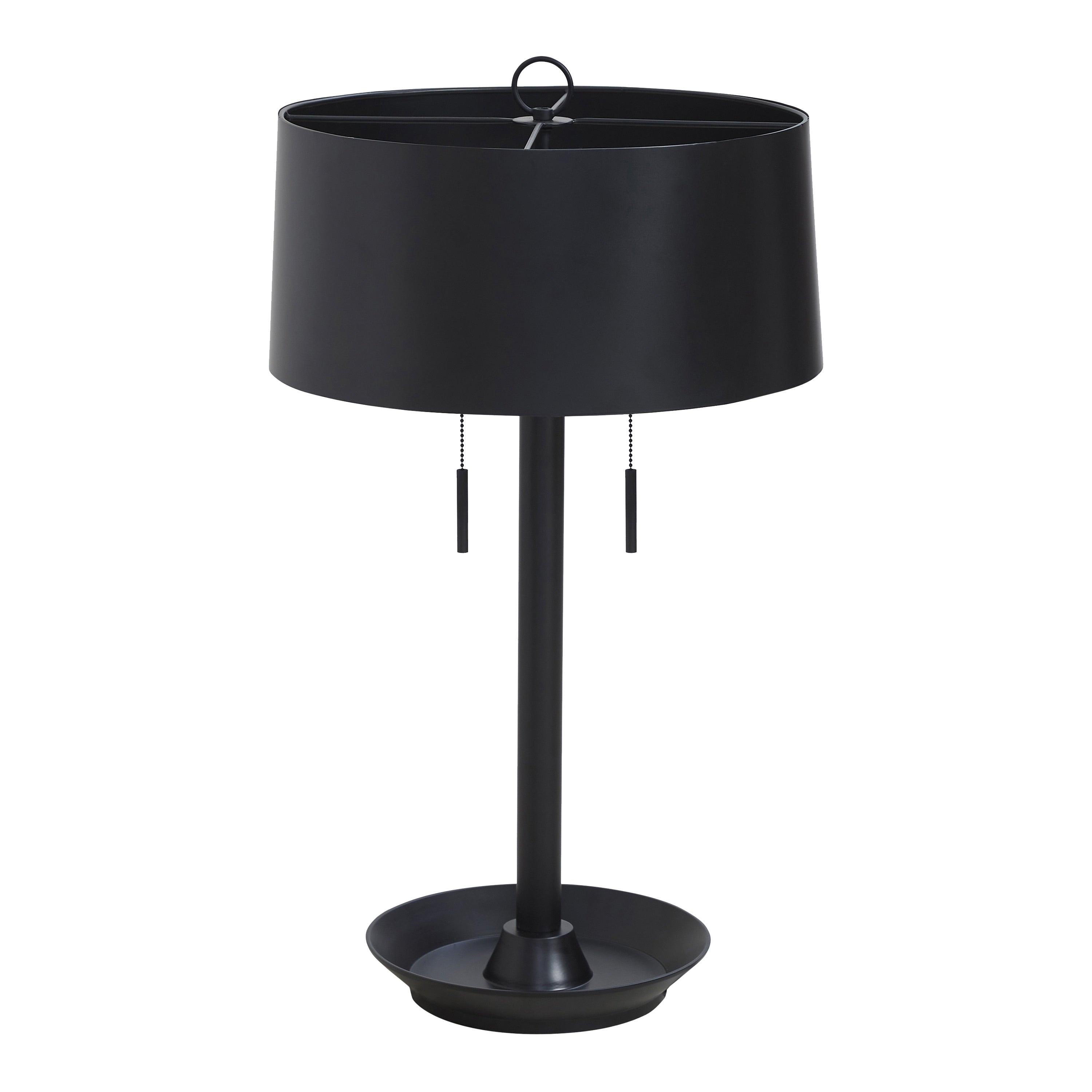 Everren Hems 28.75 Tall Matte Black Cast Aluminium Table Lamp With Drum Iron Shade