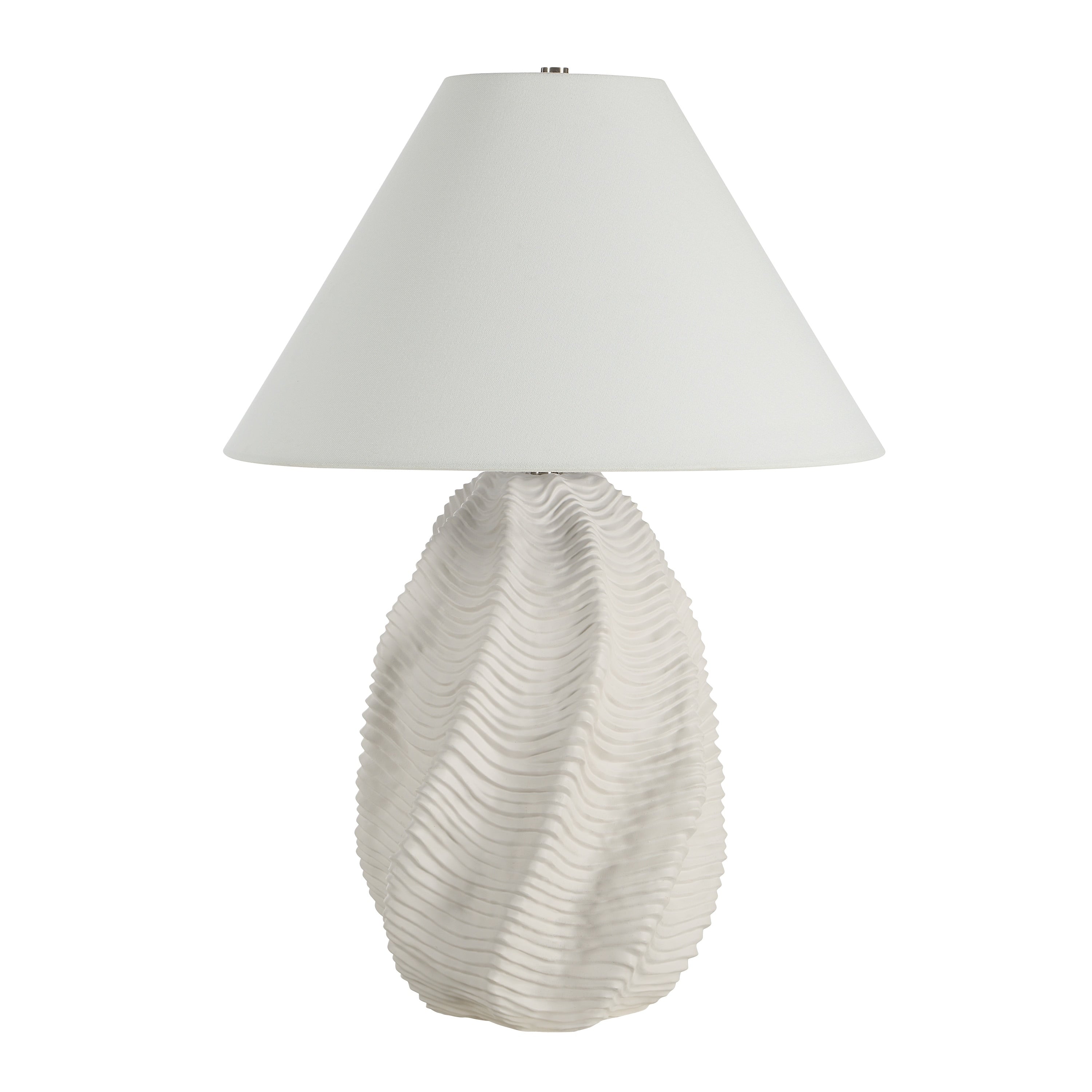 Everren Lianna 26 Tall White Resin Table Lamp With Tapered Linen Shade